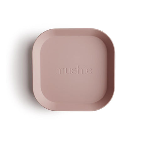 Mushie Kinderteller 2er Set, Blush, quadratisch, BPA-frei