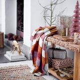 Bloomingville Lucilla Decke – Violettes Plaid aus Baumwolle mit Fransen