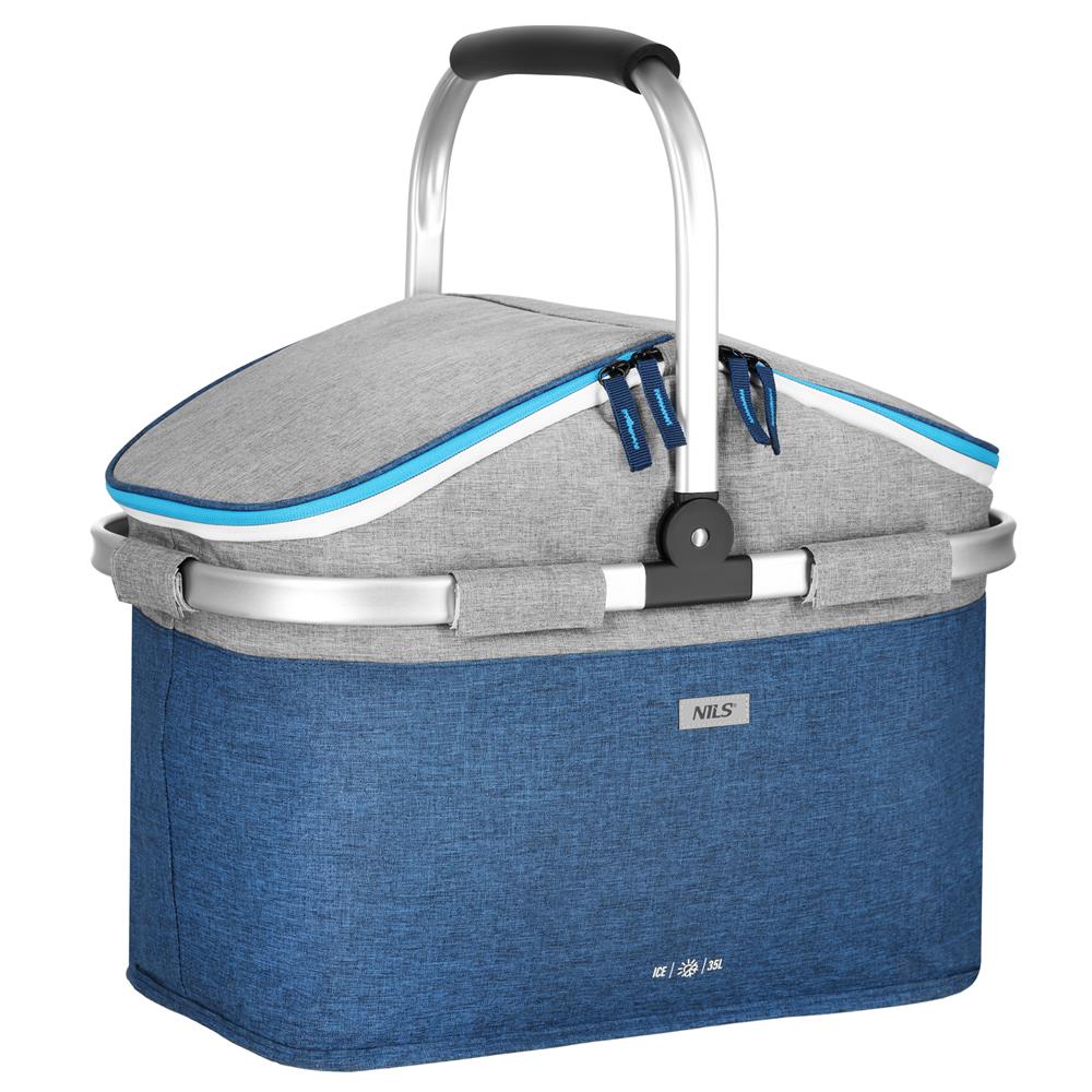 NILS Kühltasche 35L in Blau - große Thermotasche für Picknick, Camping & Einkauf