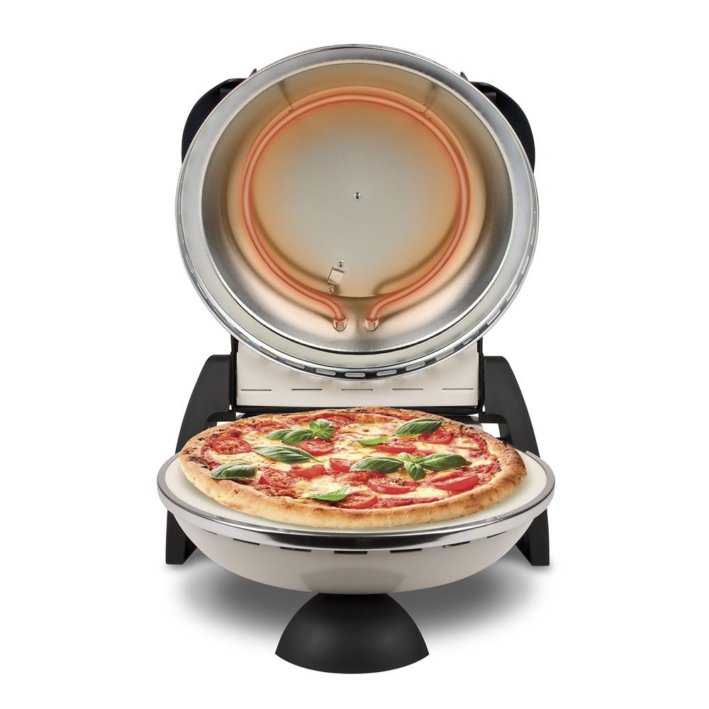 G3Ferrari elektrischer Pizzaofen Delizia 1200 W für Pizza Ø 31cm icy cream Pizzamaker mit feuerfestem Naturstein - Limitierte Edition