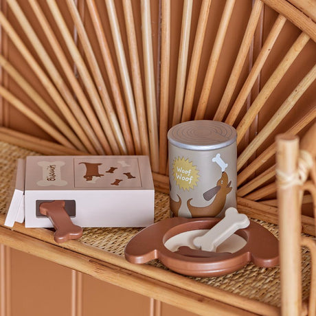 Bloomingville MINI Charlie Spielset Lebensmittel aus MDF, bunt, 7‑teilig