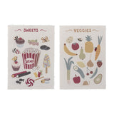 Bloomingville MINI Papio Poster Set fürs Kinderzimmer mit Süßigkeiten & Gemüse, bunt