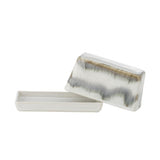 Bloomingville Paula Butterdose Grau Steingut mit Deckel