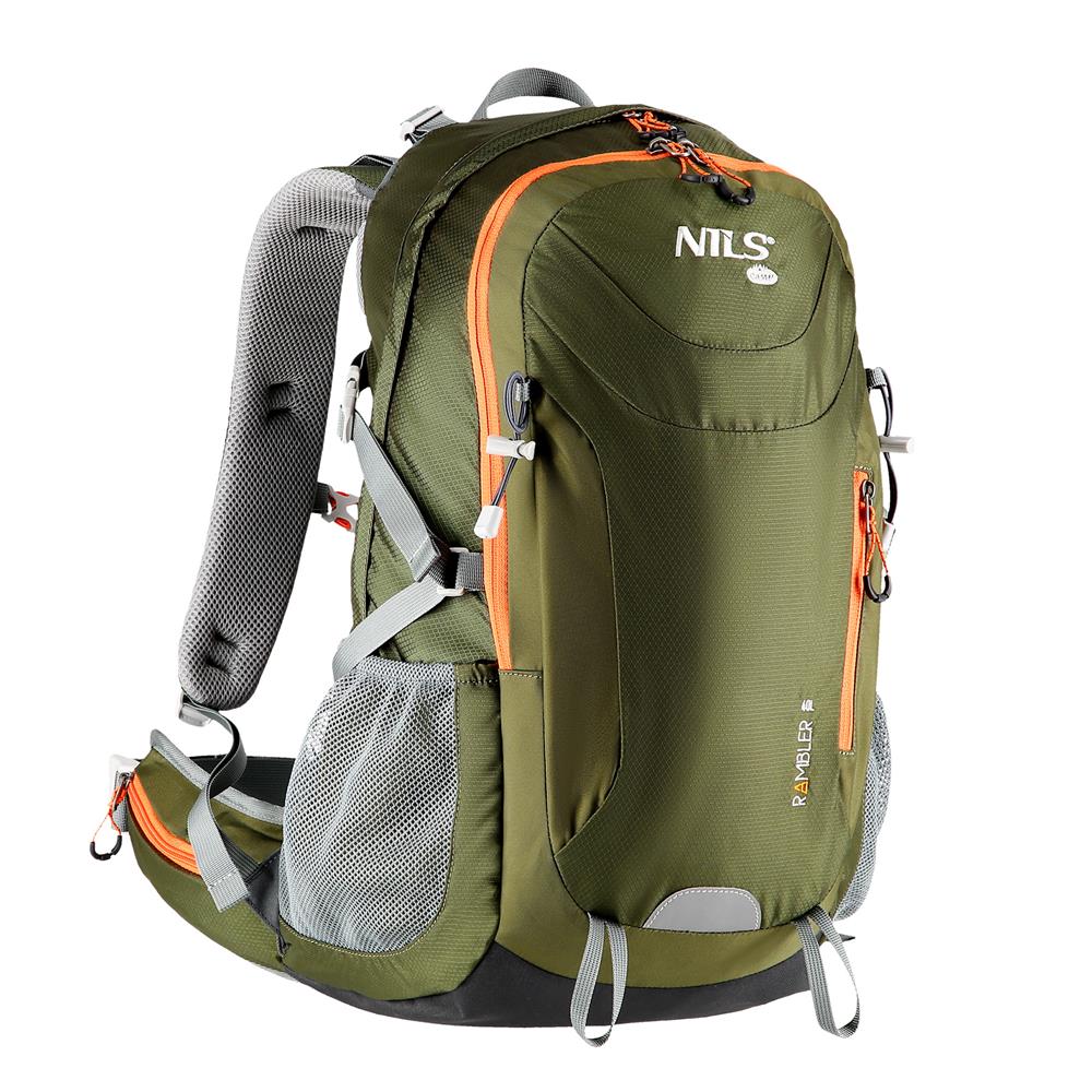 NILS CAMP Trekkingrucksack Rambler 40L in Grün - Outdoor Rucksack mit Belüftung & Regenhülle