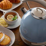 Ariete Vintage Wasserkocher, Blau, 1,7L, Edelstahlgehäuse, 2000W, Elegantes Retro-Design