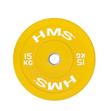Hantelscheibe 15 kg Gummiert 50 mm Bumper Plate | HMS CBR15