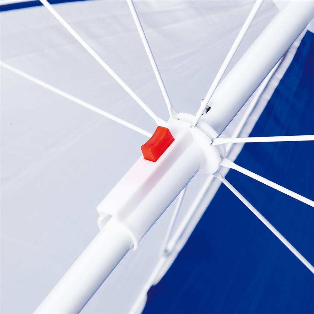 NILS CAMP Strandschirm blau-weiß UV Schutz SPF40 für Strand Camping Garten