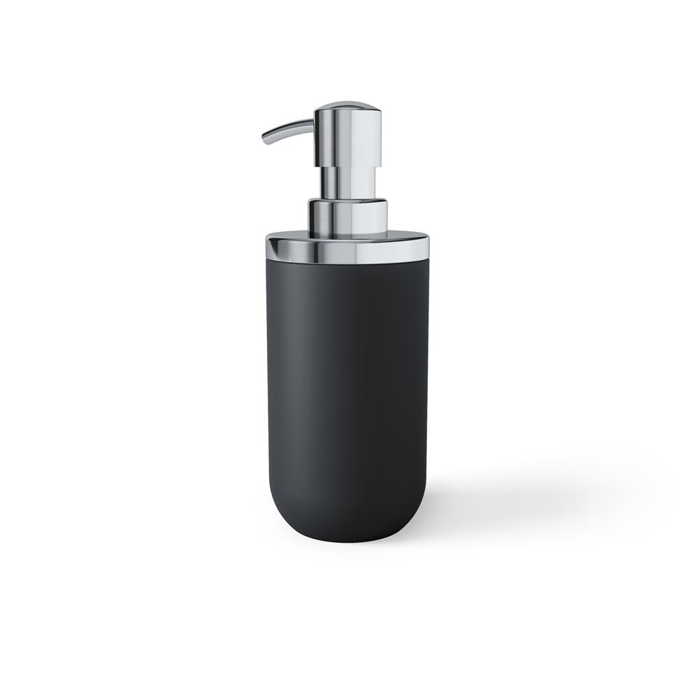 Umbra Junip Seifenspender Chrom/Schwarz Moderner Spender für Flüssigseife und Schaumseife 380 ml