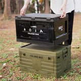 NILS CAMP faltbare Campingbox mit Tischfunktion 50L in Schwarz - stabile Reisebox