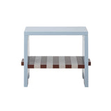 Bloomingville MINI Liova Hocker blau - Kinderhocker aus MDF mit Streifenmuster für Kinderzimmer