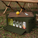 NILS CAMP faltbare Campingbox mit Tischfunktion 32L in Grün - kompakte Reisebox