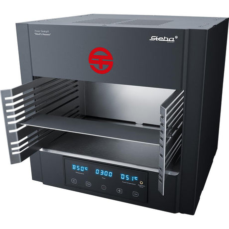 Steba Power Steakgrill PS E2600 XL DEVIL'S HEAVEN – 2600W, 400-850°C, Elektronische Kerntemperatur-Messsonde, Edelstahl-Zubehör