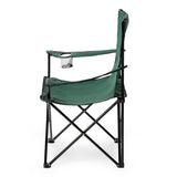 NILS CAMP Campingstuhl Grün - klappbarer Klappstuhl mit Becherhalter für Camping & Garten