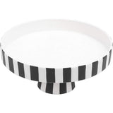 OYOY Toppu Tablett - 20x9 cm, Schwarz/Weiß gestreift - als Tortenständer, Tortenplatte, Obstschale