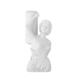 Bloomingville Medea Kerzenständer: Weiß, Polyresin, 7x16x6,5 cm – Eleganz für dein Zuhause