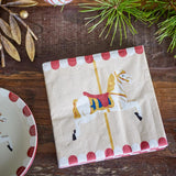 Bloomingville Merry-go-round Weihnachtsservietten mit Karussell-Motiv, 20 Servietten