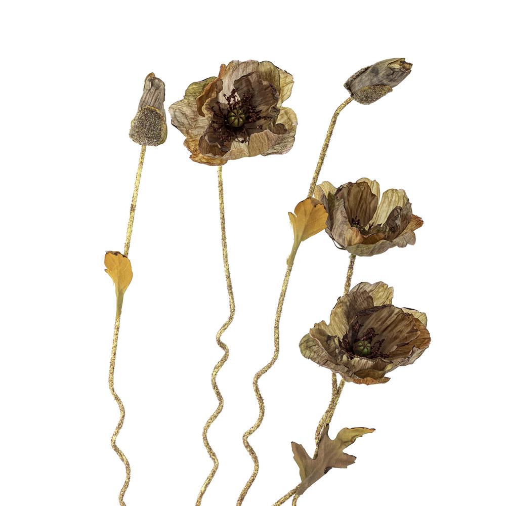Bloomingville Poppy Kunstblume Braun Mohn 104cm Dekostiel