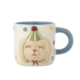 Bloomingville MINI Party Geschirr-Set 3-teilig D15,5 cm bunt - Kindergeschirr aus Steingut mit Hundemotiv