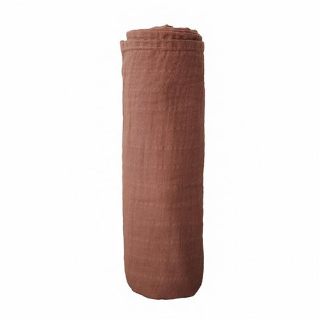 Mushie Musselin-Baby-Wickeldecke, Cognac, Pucktuch aus 100% Bio-Baumwolle
