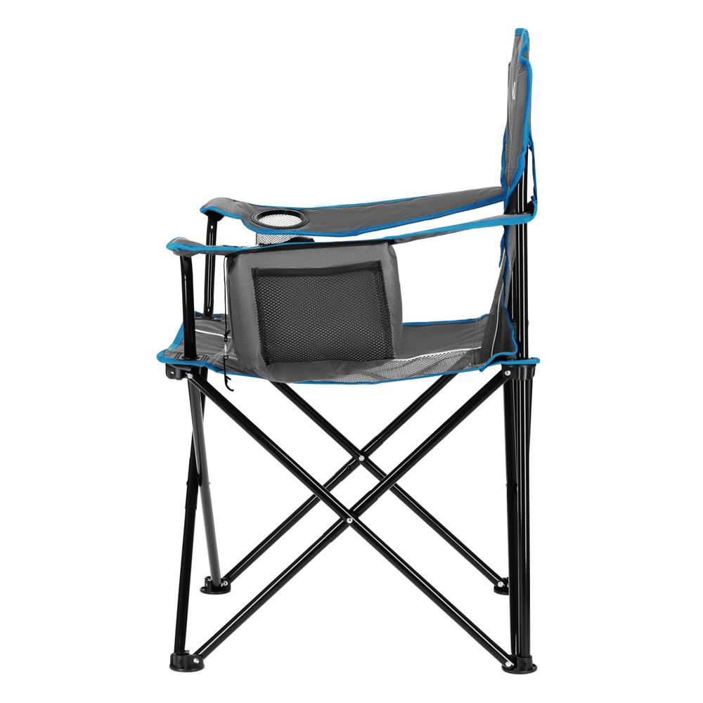 NILS CAMP Campingstuhl klappbar Grau - Klappstuhl mit Taschen & Becherhalter für Camping