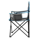 NILS CAMP Campingstuhl klappbar Grau - Klappstuhl mit Taschen & Becherhalter für Camping