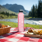 NILS CAMP Trinkflasche 750 ml Edelstahl rosa isoliert für Outdoor Reisen Sport
