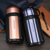 LocknLock Thermoskanne 1,5 L Hellblau, Edelstahl, Auslaufsicher, Trageschlaufe, Becher