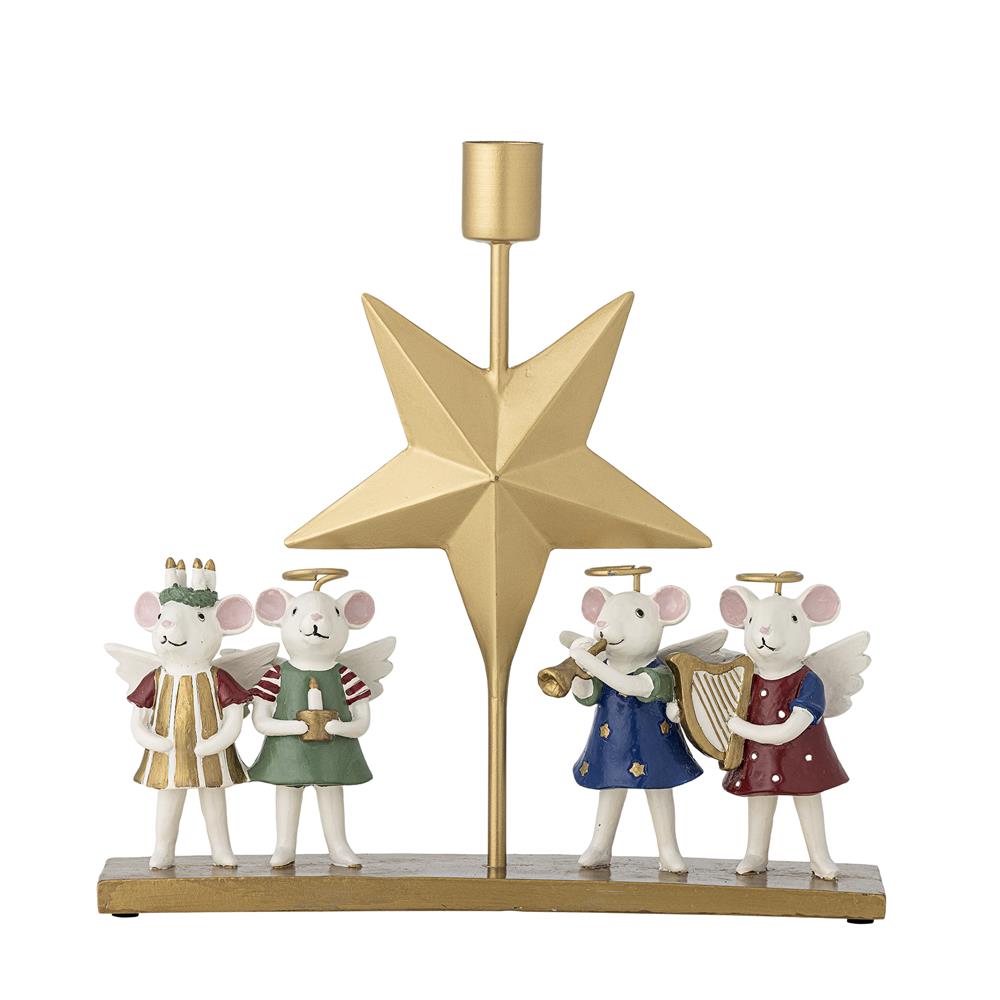 Bloomingville Peo Kerzenhalter Bunt Polyresin Weihnachtsdeko Engelmaus