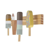 Bloomingville MINI Zyon Kleiderhaken Eis am Stiel Holz Wandgarderobe Kindergarderobe dänisches Design