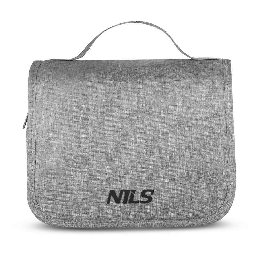 NILS Reisekosmetiktasche Grau - Kulturbeutel Organizer Reise Camping Bad