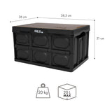 NILS CAMP faltbare Campingbox mit Tischfunktion 20L in Schwarz - kompakte Reisebox