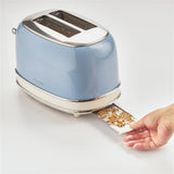Ariete Vintage Toaster, Blau, 2-Scheiben-Toaster mit 6 Bräunungsstufen, 810W