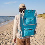 NILS CAMP Strandliege klappbar - 3in1 Campingliege mit Rucksack & Kühlfach für Outdoor