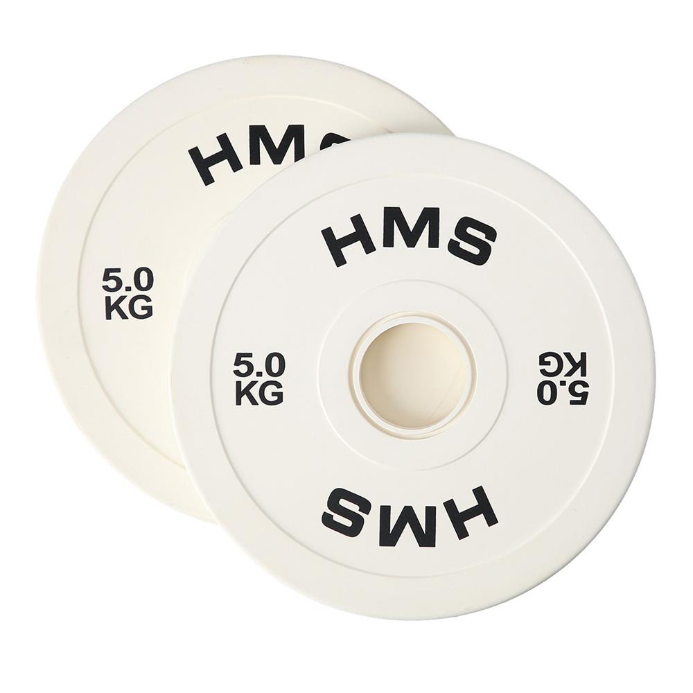 Hantelscheibe 5 kg Gummiert 50 mm, 2 Stück | HMS CBRS50
