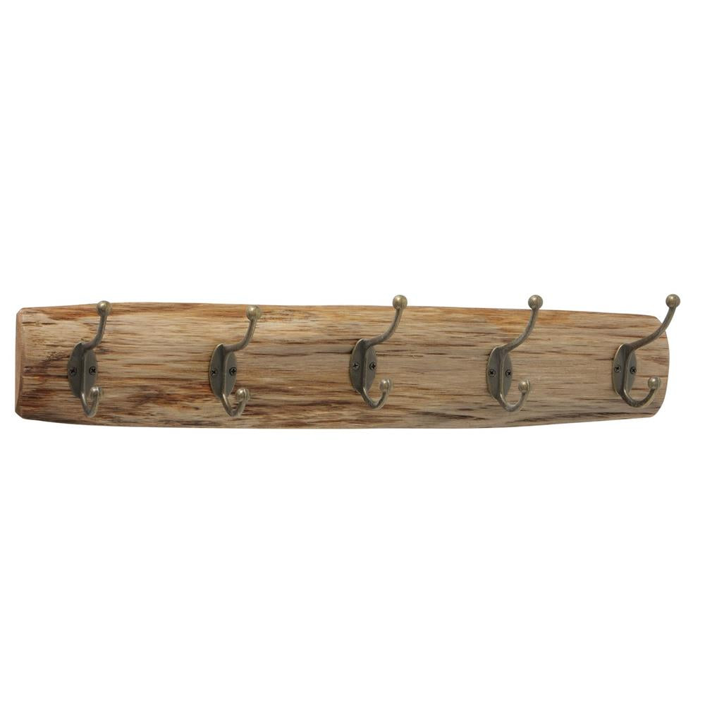 BOLTZE Garderobenleiste Brando Eichenholz 5 Haken 10 x 55 cm