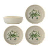 Bloomingville Hadden Schalen 4er Set grün Steingut Krebs Motiv 450 ml