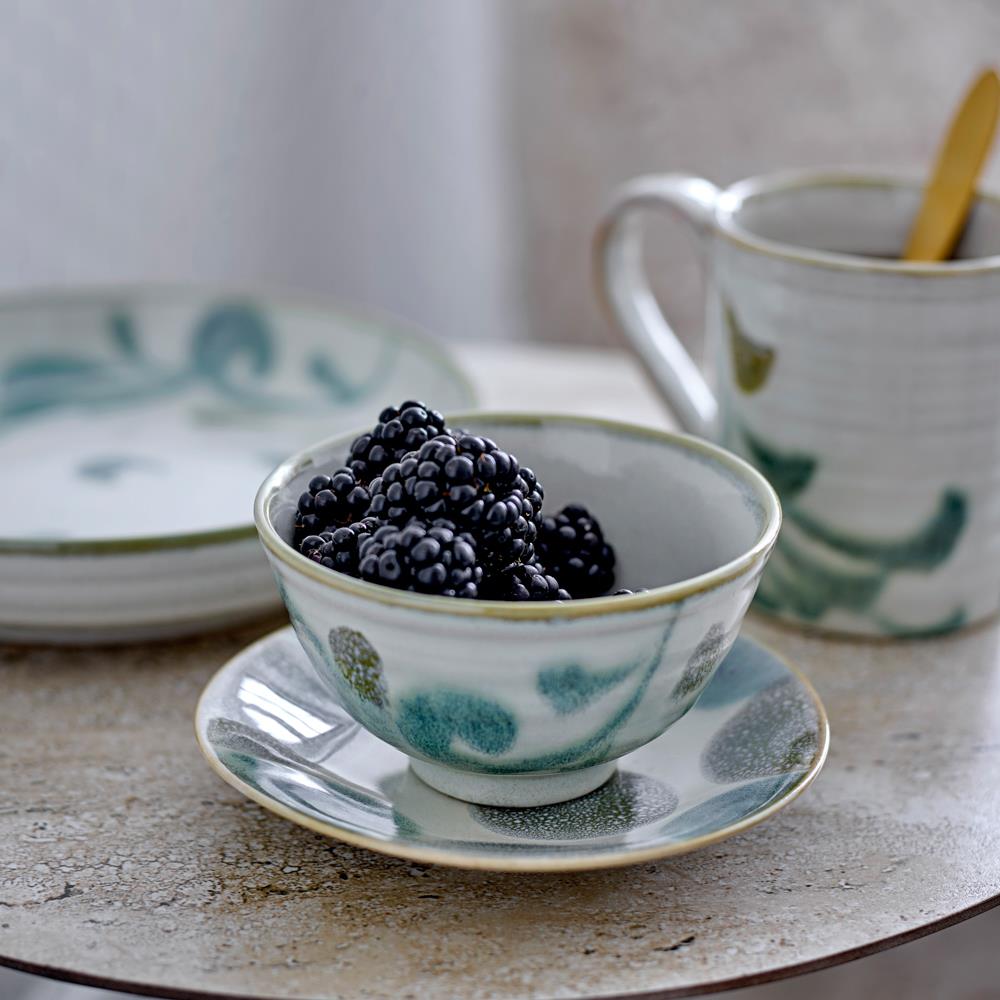 Bloomingville Bethany Tasse 4er Set 225 ml D9 cm bunt - Steingut Tassen für Küche & Tischdeko