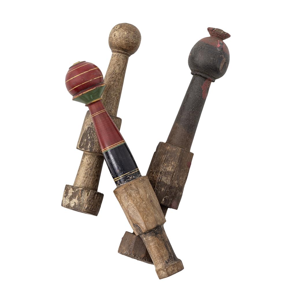 Bloomingville Barac Deko aus recyceltem Holz, braune Unikate im 3er Set