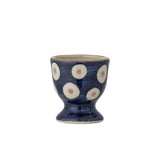 Bloomingville Eviaya Eierbecher 3er Set, Blau – handbemalte Steingut-Eierbecher