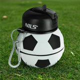 NILS faltbare Trinkflasche 550 ml Silikon Football für Camping Outdoor Reisen