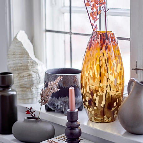 Bloomingville Tezza Vase grau aus Aluminium – moderne Deko Vase für Fensterbank & Wohnzimmer