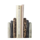 Bloomingville Vani Buchstütze 2er Set Marmor bunt - Skulpturale Buchstützen für Regal & Wohnbereich