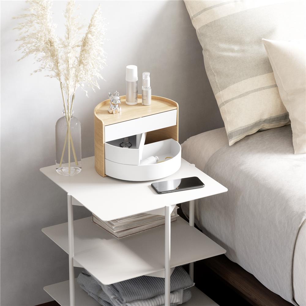 Umbra Moona Schmuckaufbewahrung Makeup Organizer und Accessoire Organizer mit drehbaren Schubfächern