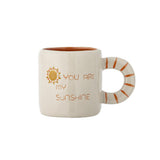 Bloomingville MINI Cloudy Tasse 110 ml Steingut, natur, Schriftzug "YOU ARE MY SUNSHINE"