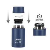 NILS CAMP Speisethermos 550 ml Blau Edelstahl Thermobehälter auslaufsicher
