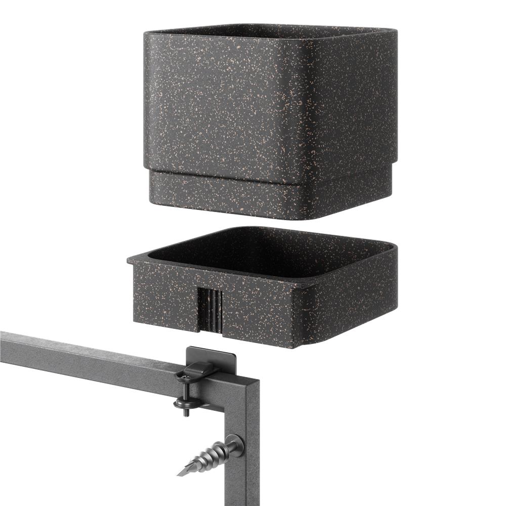 Umbra Cubiko Wandpflanzkasten mit 4 Pflanztöpfen, vertikale/horizontale Ausrichtung, in Schwarz