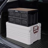 NILS CAMP faltbare Campingbox mit Tischfunktion 20L in Schwarz - kompakte Reisebox