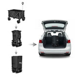 NILS CAMP XXL Bollerwagen faltbar 180L in Schwarz - Campingwagen für Strand & Garten