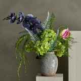 Bloomingville Damian Deko-Vase, Grün, Terrakotta, 22 cm, für Trockenblumen, rustikal