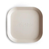 Mushie Kinderteller 2er Set, Ivory, quadratisch, BPA-frei